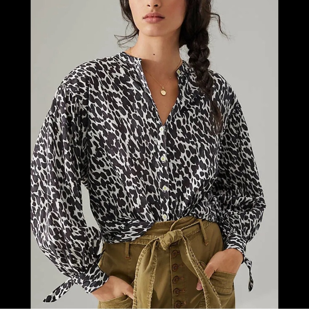 Anthropologie Maeve Ashleigh puff sleeved button down